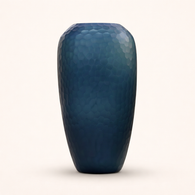 Teal Ocean Hammered Glass Vase Set of 2 – Modern Tabletop Vases