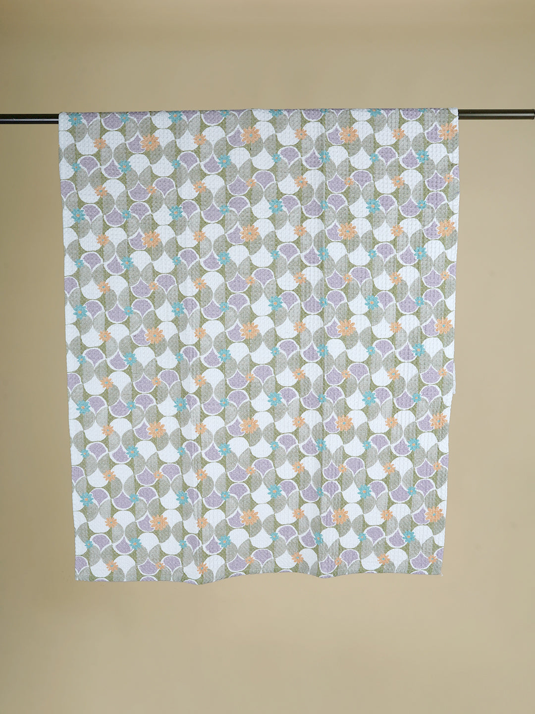 Mosiac Purple Cotton Waffle Bath Towel