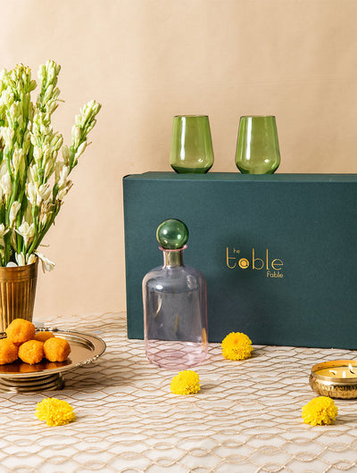 Rosette Carafe & Glass Set Gift Box