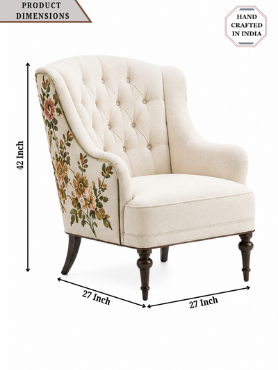 Floréa Ivory Wing Accent Chair
