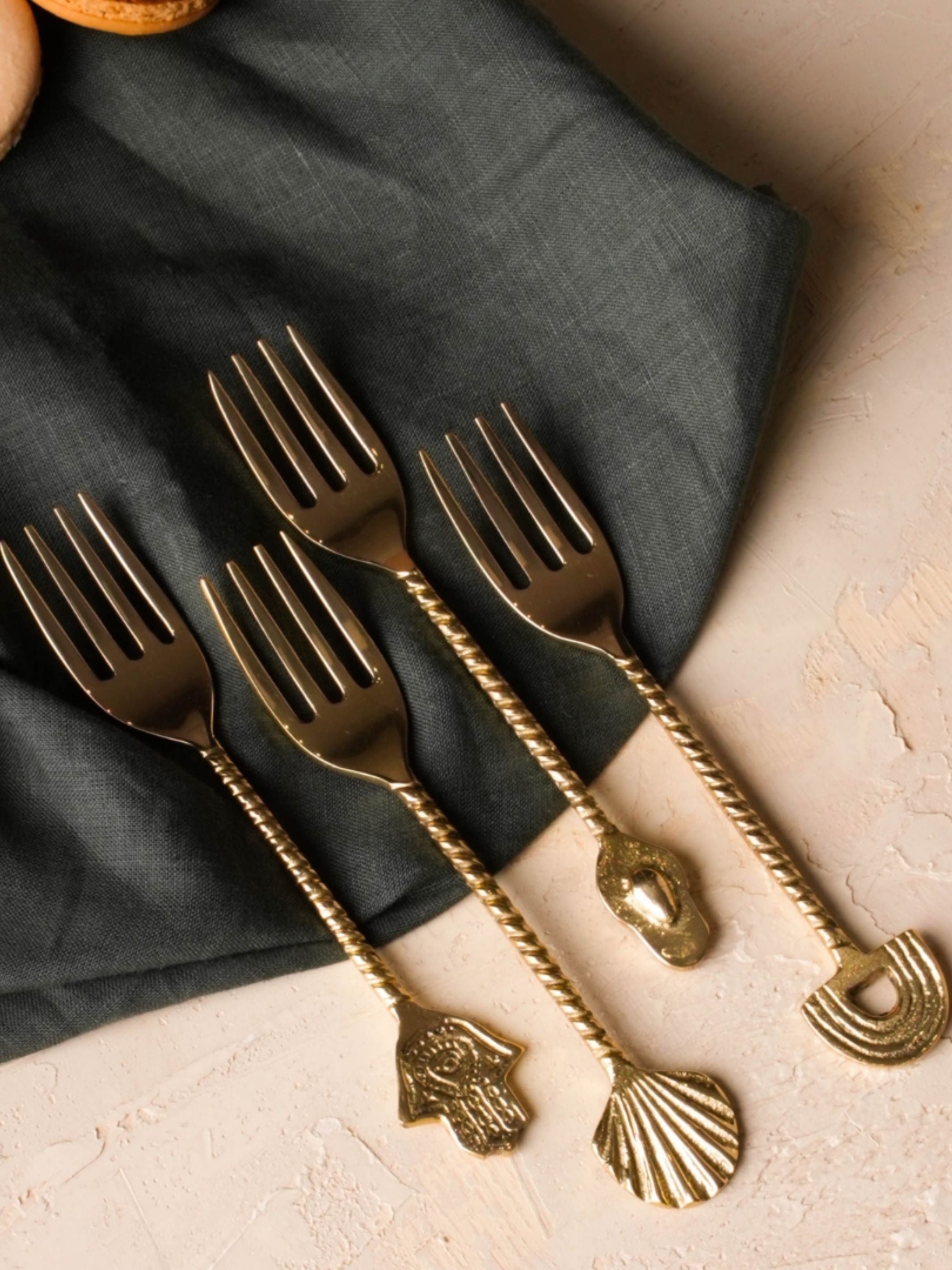 Brass Fork Cutlery 4 Pc
