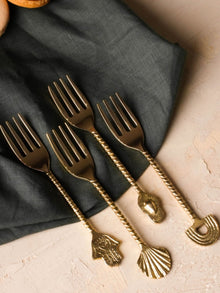 Brass Fork Cutlery 4 Pc