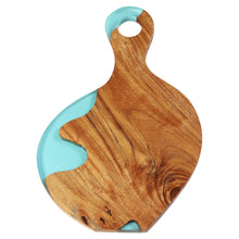 Handcrafted Acacia Wood & Resin Cheese Board/Serving Platter with Handle