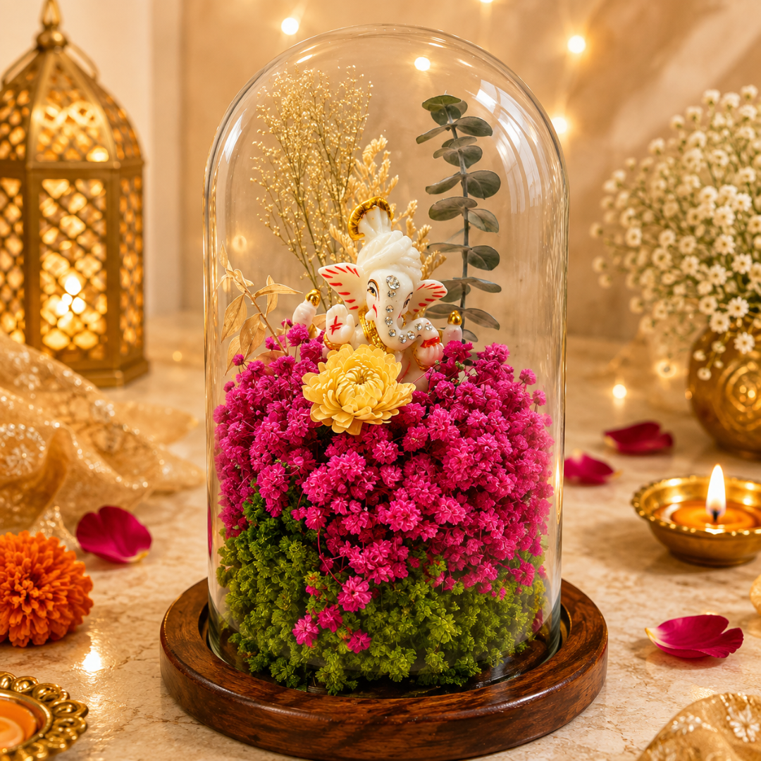Divine Ganesha Blessings Decorative Dome | Elegant Festive Home Décor - https://artecasa.in/