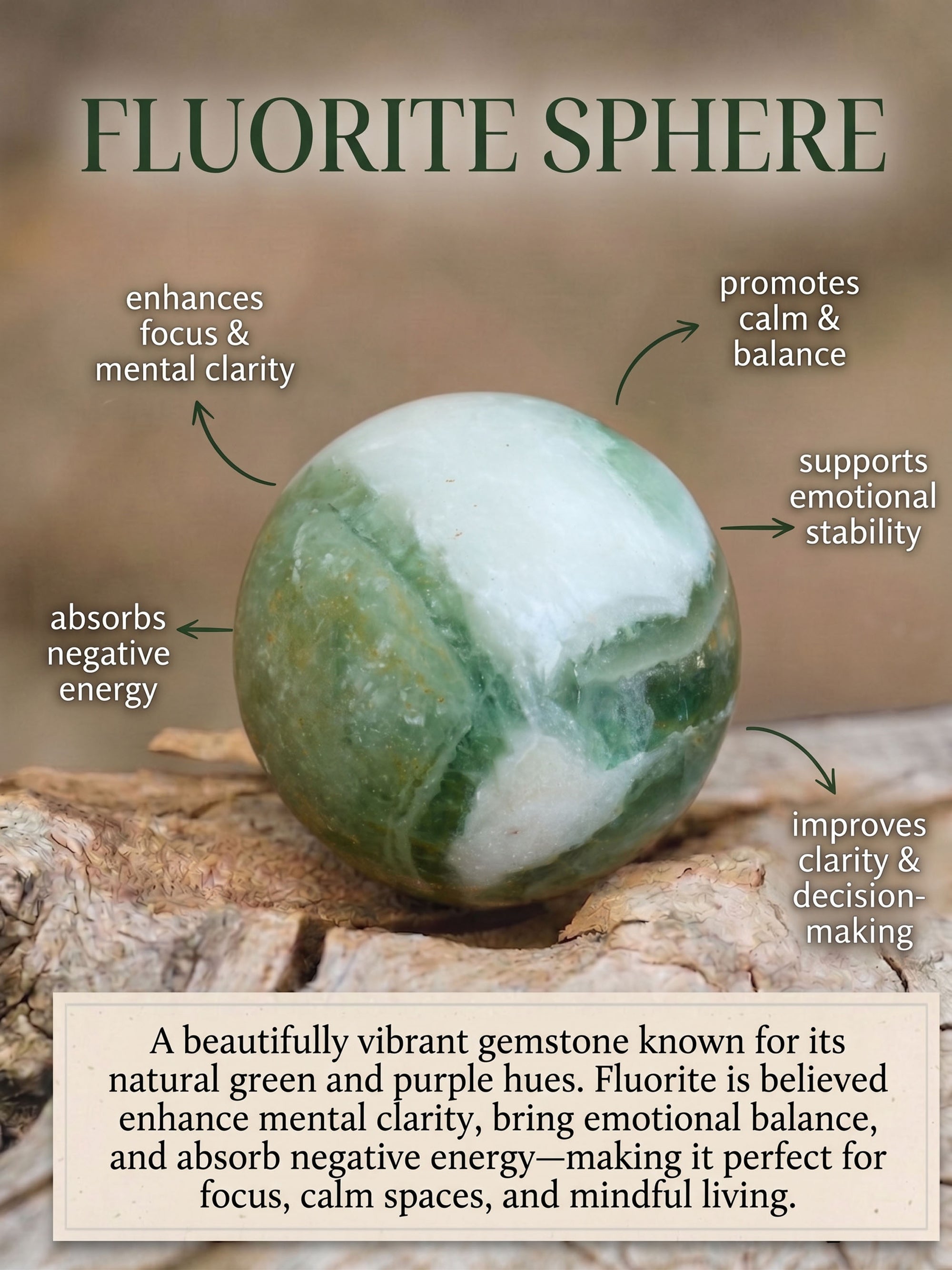 Semi-precious Gemstone - Fluorite Sphere