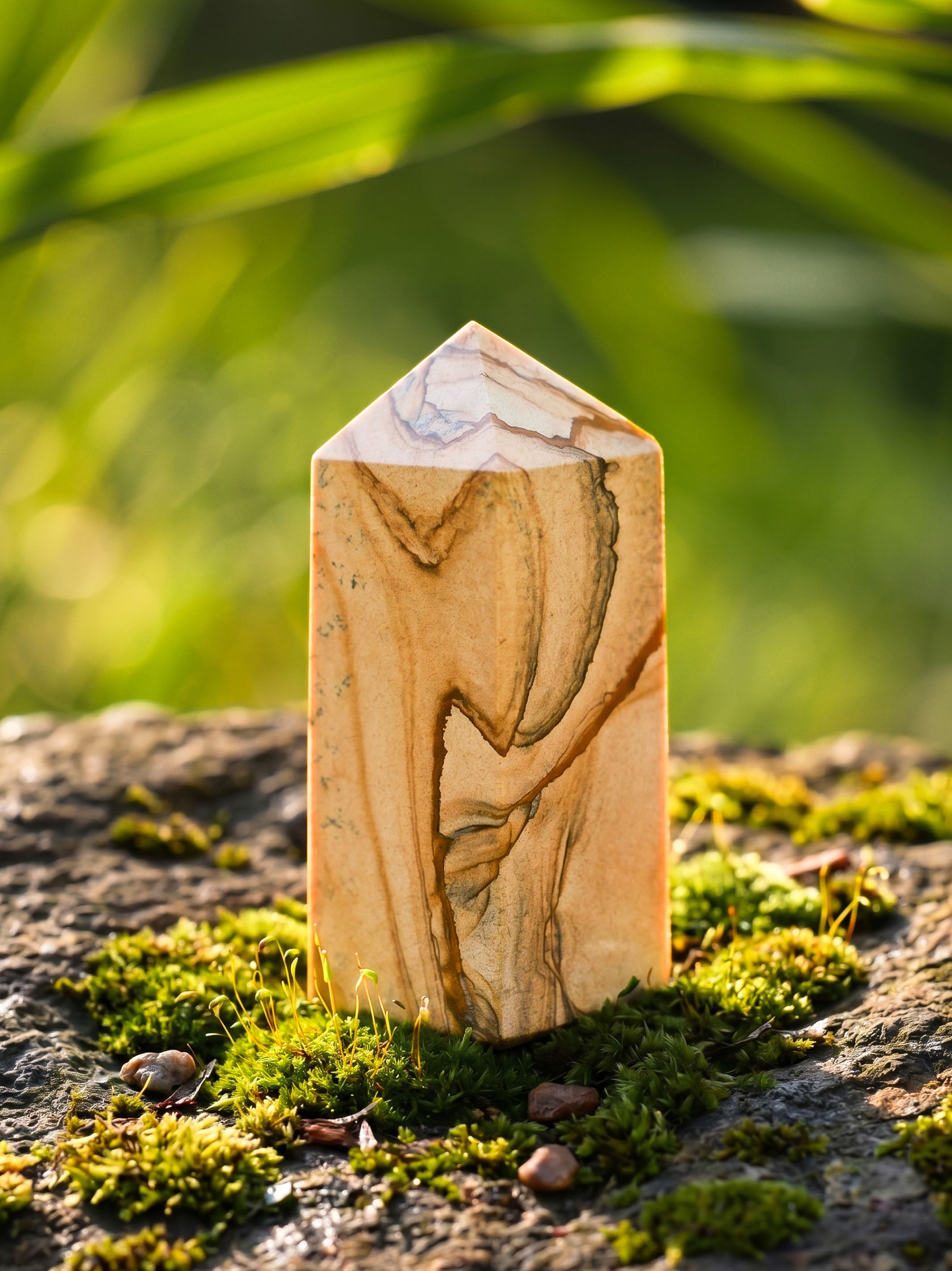 Semi-precious Gemstone - Picture Jasper Tower