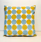 Polka Pot Reversiable Cotton Cushion Cover l Yellow & Blue