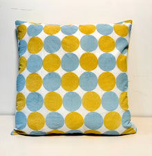 Polka Pot Reversiable Cotton Cushion Cover l Yellow & Blue