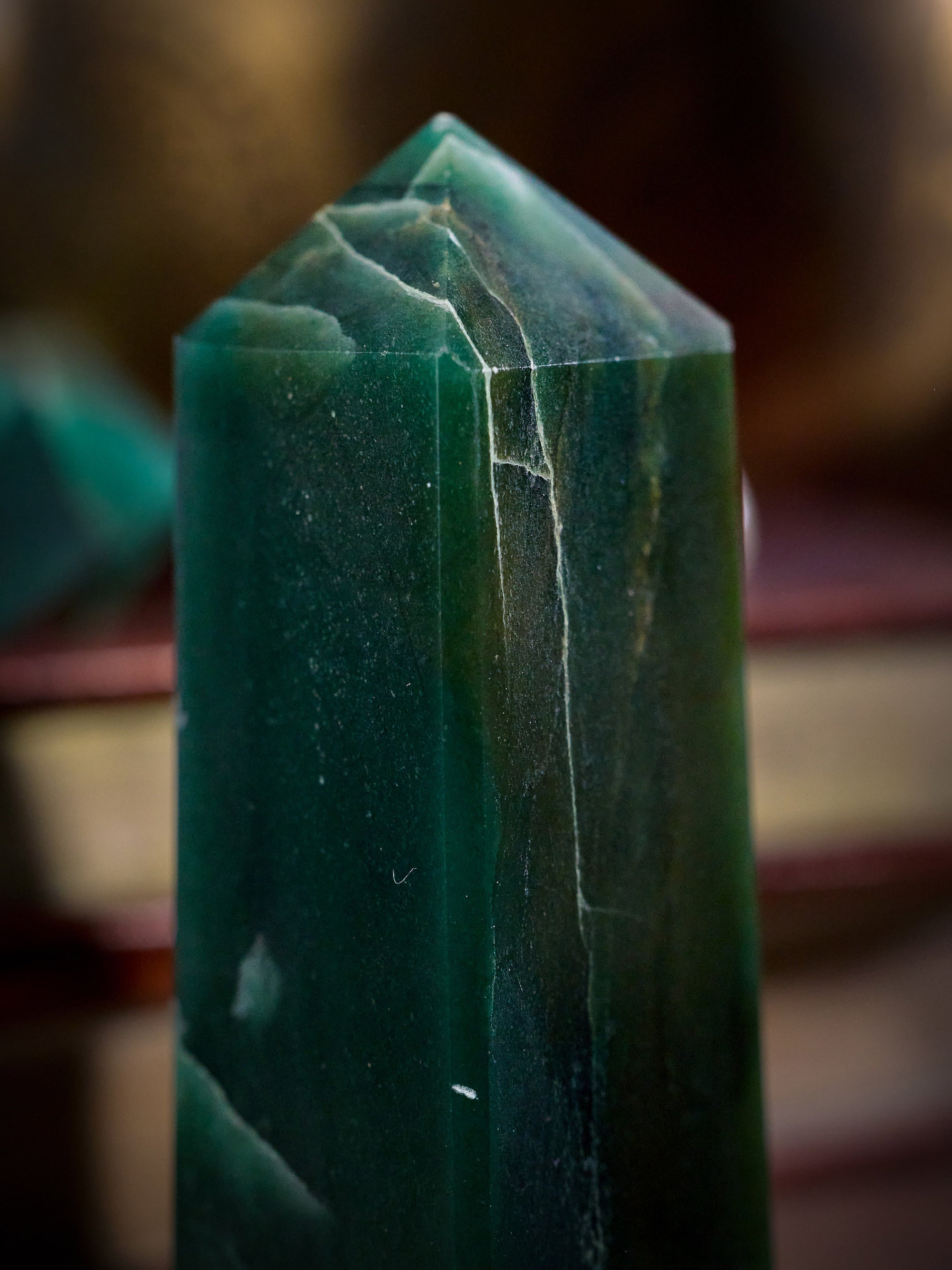 Semi-precious Gemstone - Green Jade Tower
