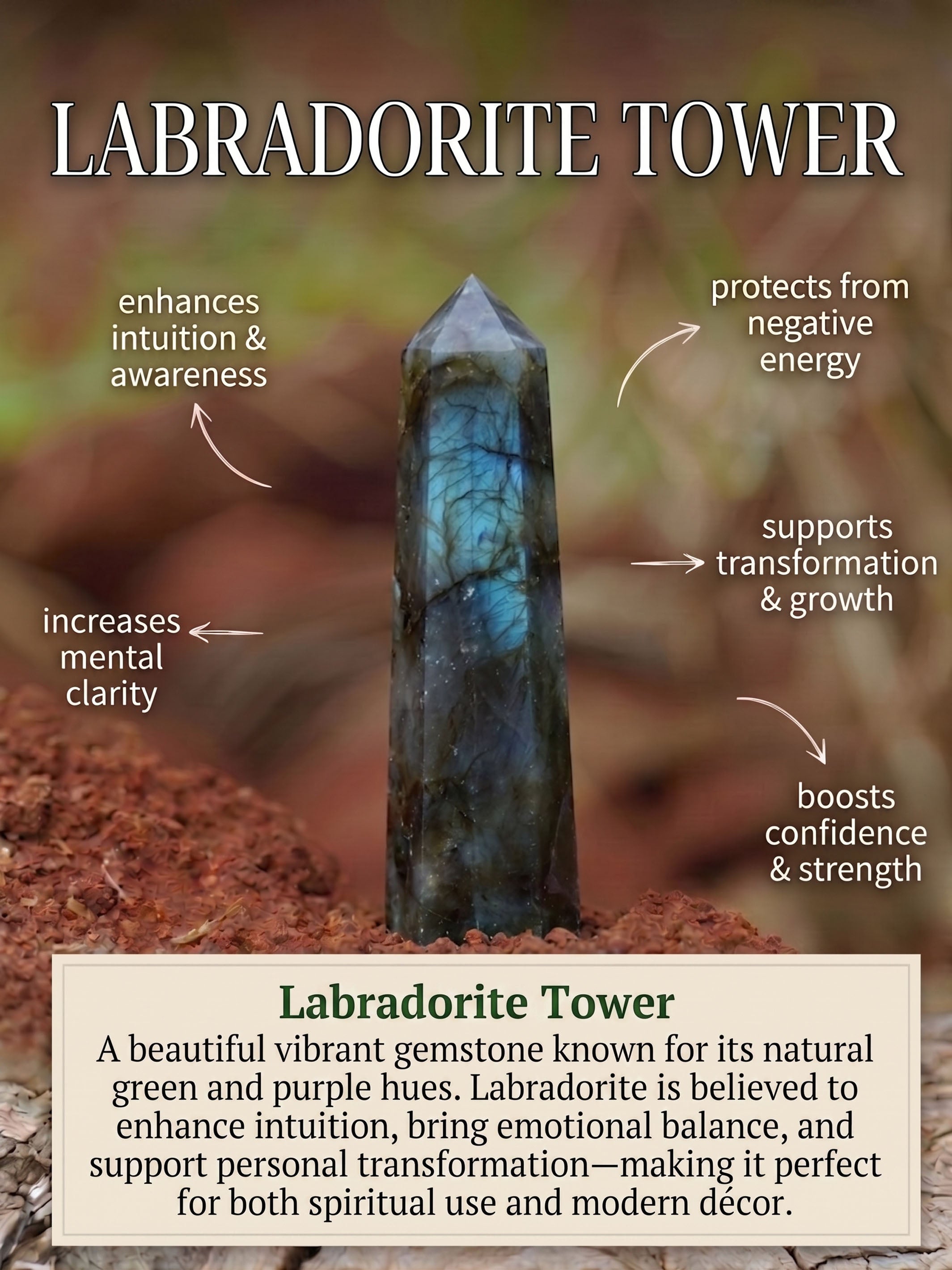Gemstone Tower | Labradorite Obelisk