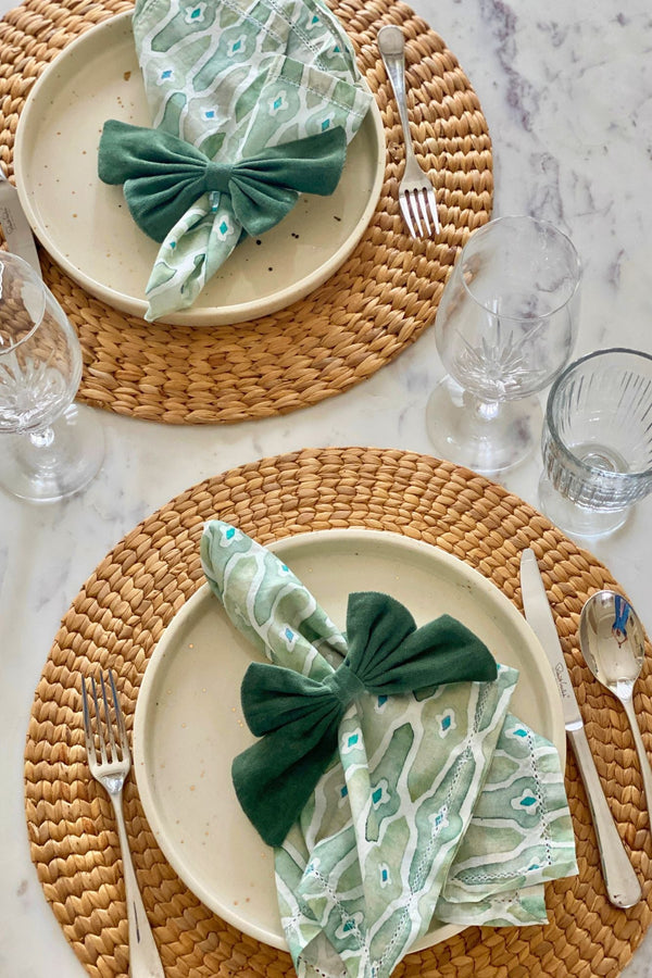 Mosaic Sage Gift Box-Napkins & Napkin Rings