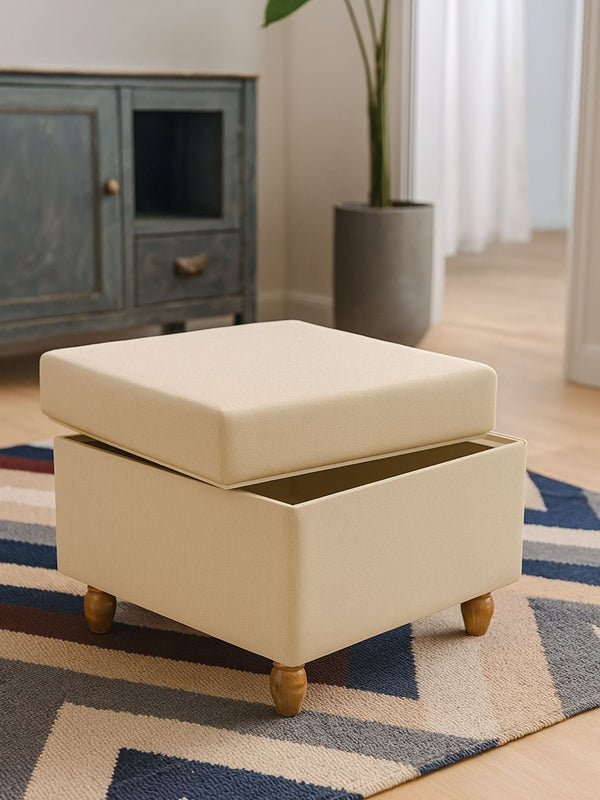 Modern Trunk Storage Ottoman-Beige