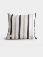 Oslo Black and Beige Striped Cotton Cushion Cover