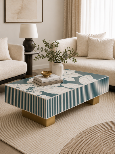 Inlay Luxom Hibiscus Rectangular Coffee Table