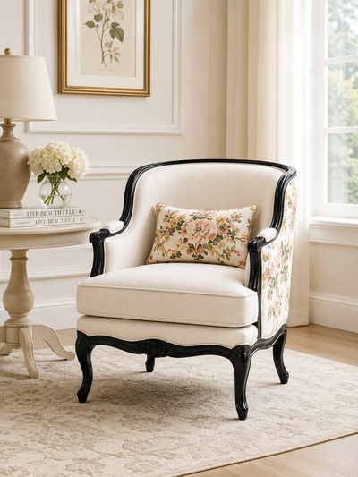Zoria Floral Wing Accent Chair