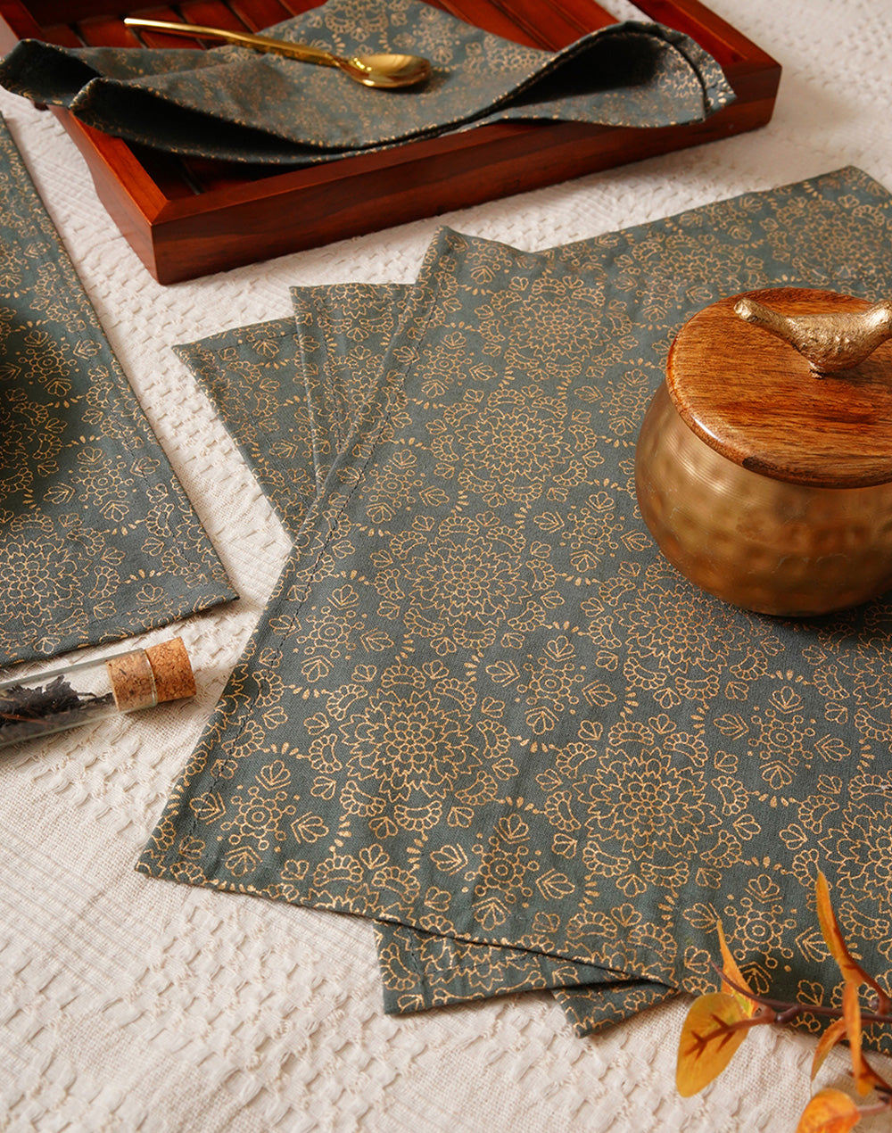 Set Of 6 - 12" Cocktail Napkins For Diwali / Rakhi / Housewarming