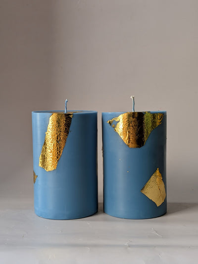 Ivory Thick Pillar Candles Set of 2
