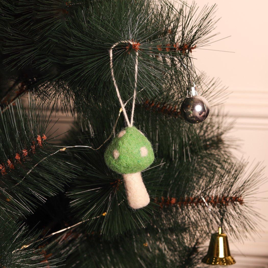 Christmas Hanging Felt Ornaments (Elf and Mushrooms)