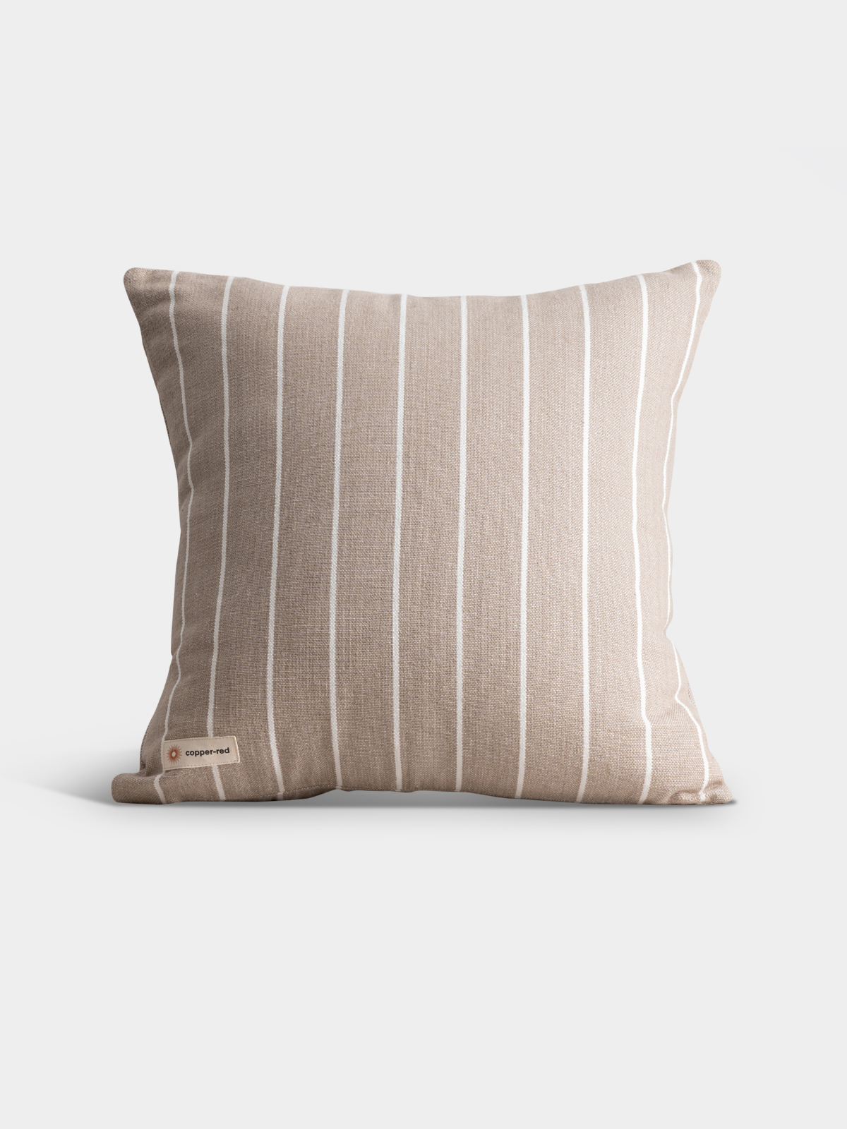 Atacama Brown & White Striped Cotton Cushion Cover