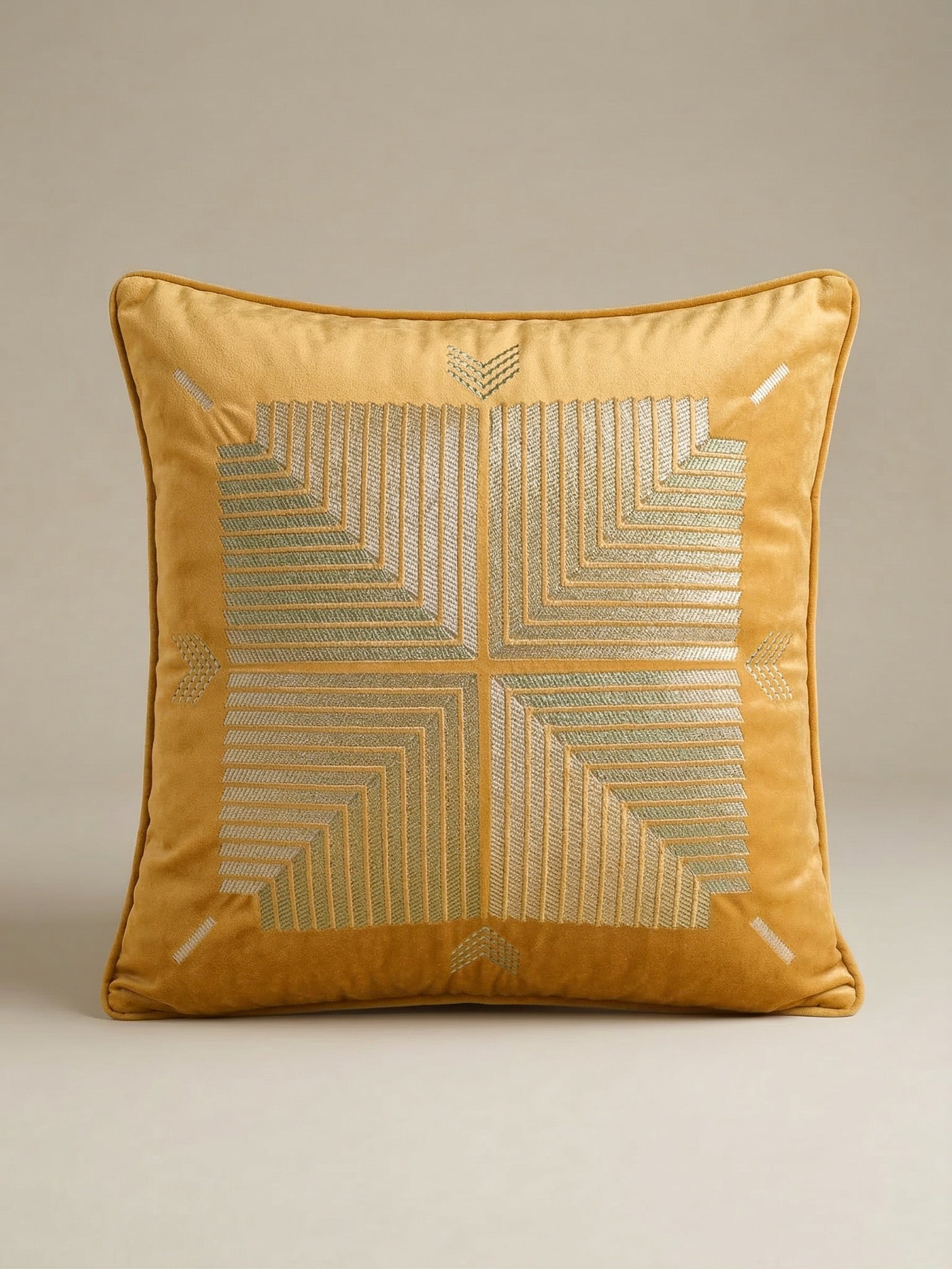 Vari-Da-Bagh ochre - Velvet Cushion Cover