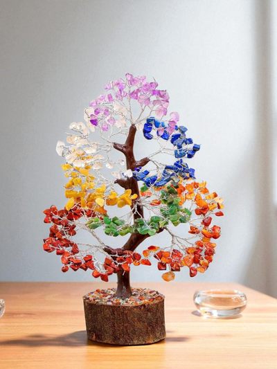 300 Beads 7 Chakra Crystal Tree with Natural Healing Gemstones