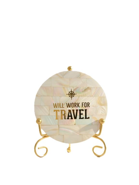 Premium MoP Art Plate with Metal Stand