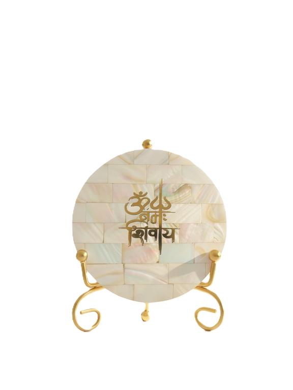 MoP Decorative Plate with Metal Stand | Om Namah Shivaya