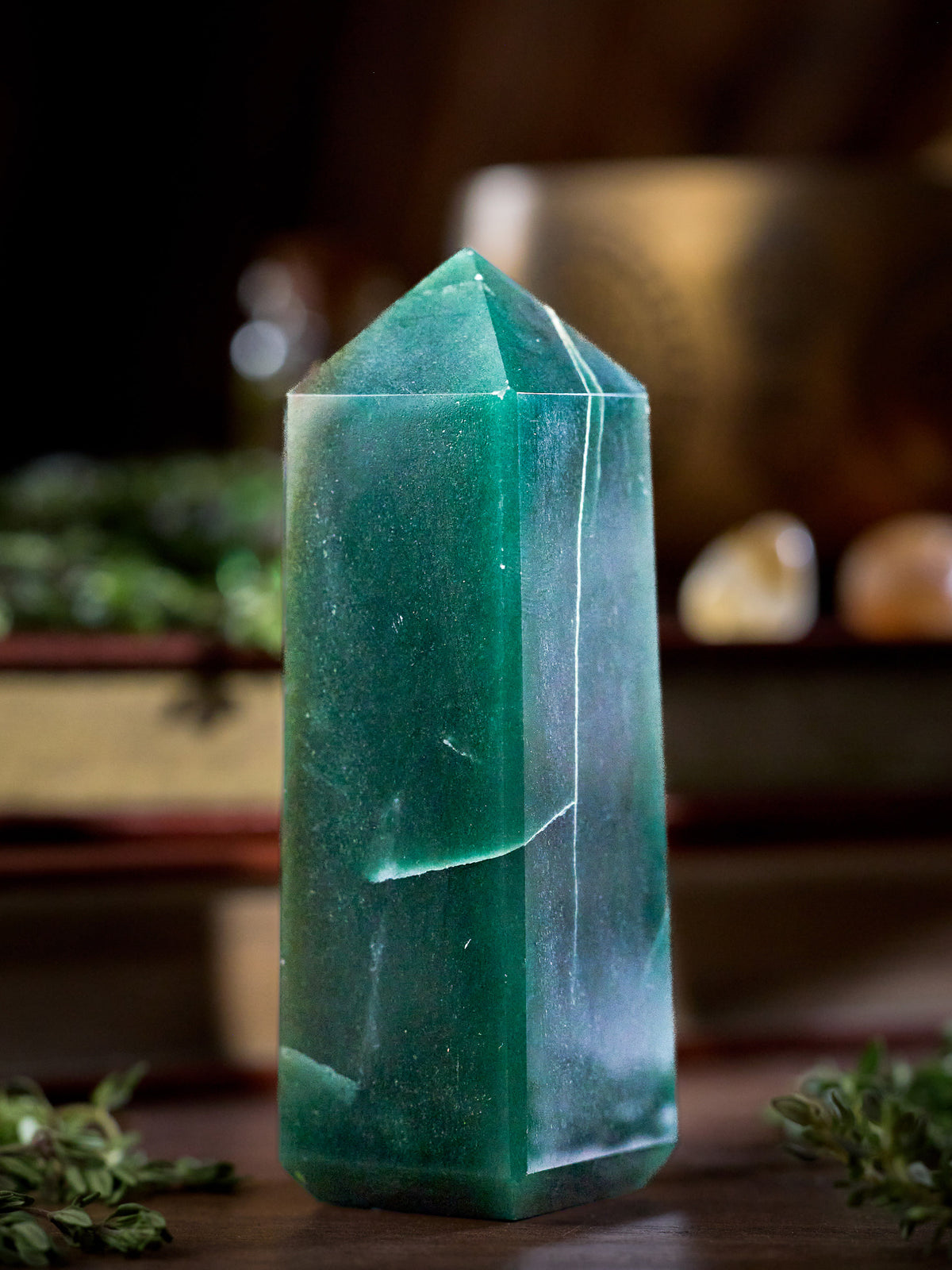 Semi-precious Gemstone - Green Jade Tower