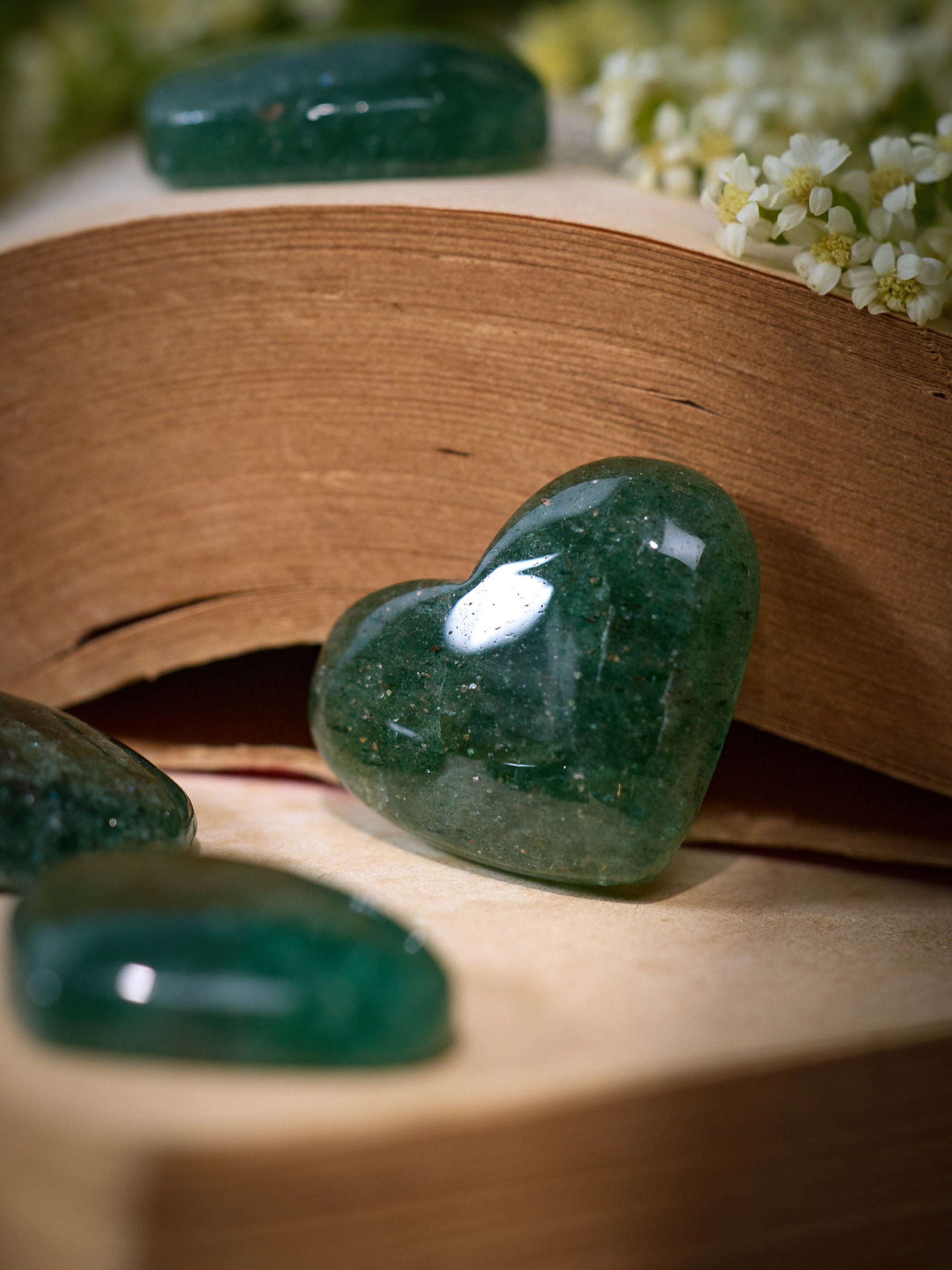 Semi-precious Stone - Moss Agate Heart