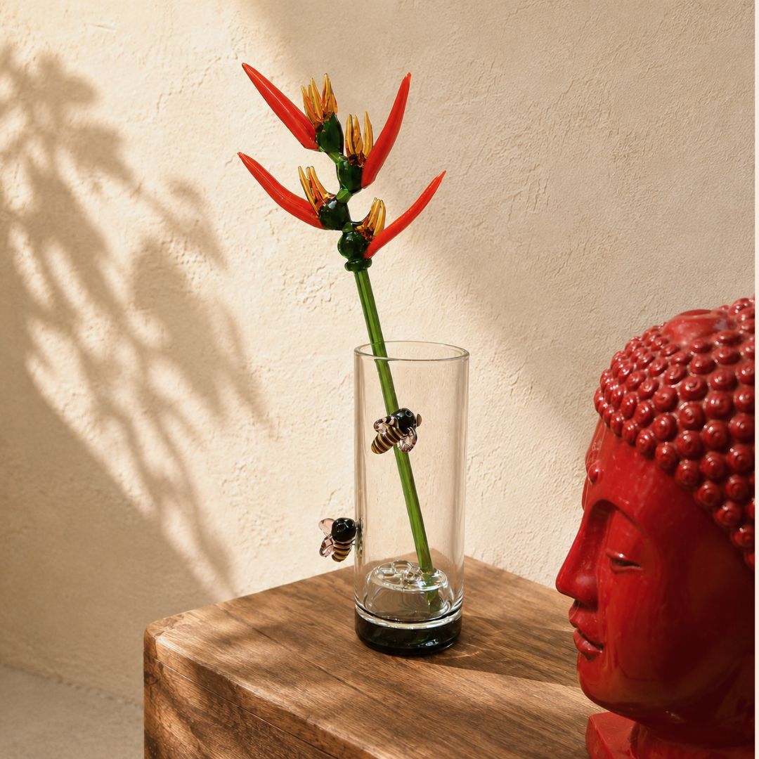 Heliconia – Nectar Vessel Edition | Bouquet Gift set of Stem + Vase