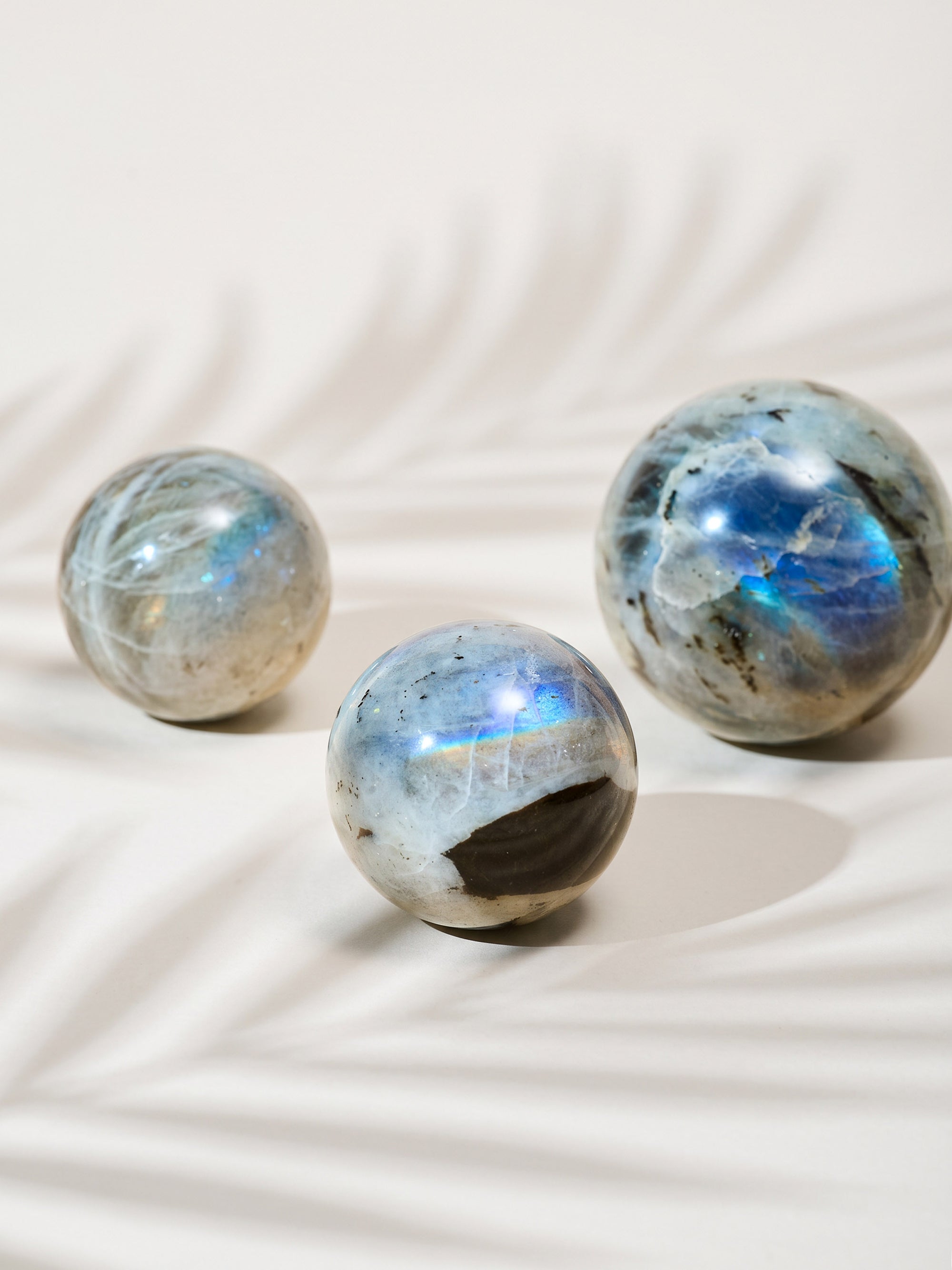 Semi-precious Gemstone - White Labradorite Sphere