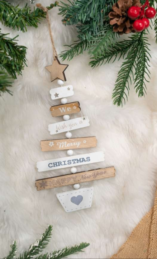 Wooden Hanging Christmas Tree Décor_CC144