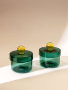 Aurora Glass Jar - Teal (Set of 2)