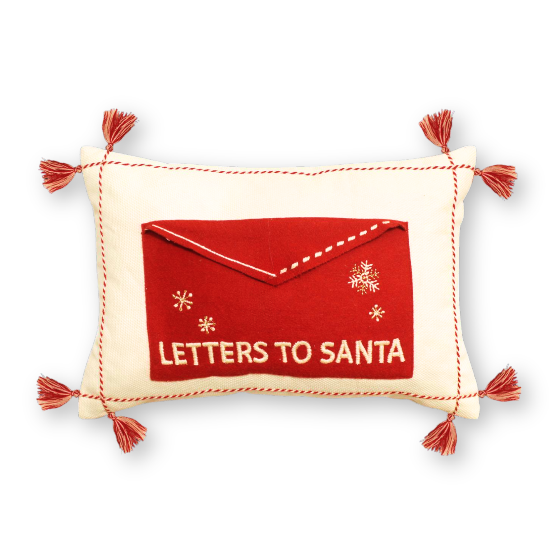 Christmas Linen Cushion Covers - Letters to Santa (Envelope) (12"x18")