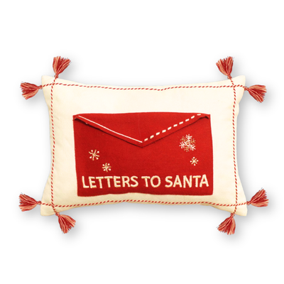Christmas Linen Cushion Covers - Letters to Santa (Envelope) (12"x18")