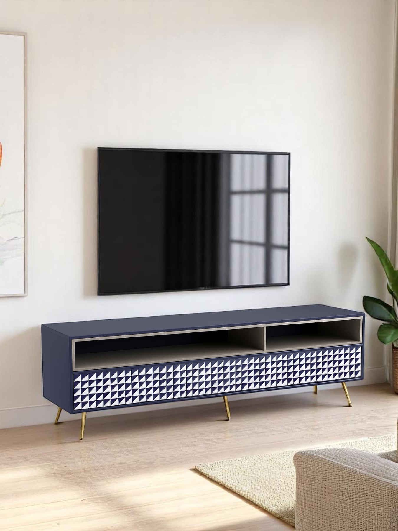 Inlay Media Unit with Drawers