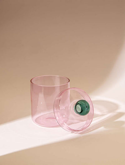 Aurora Glass Jar - Pink (Set of 2)