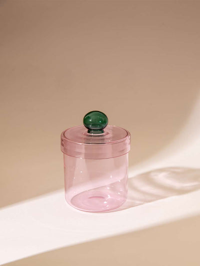 Aurora Glass Jar - Pink (Set of 2)