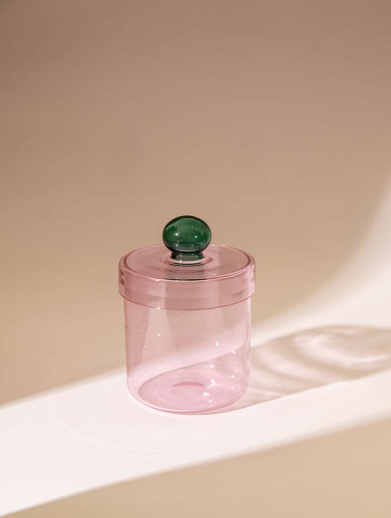 Aurora Glass Jar - Pink (Set of 2)
