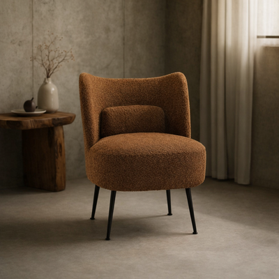 Collin Accent Chair Light Brown | Wooden Frame Accent Chair Light Brown