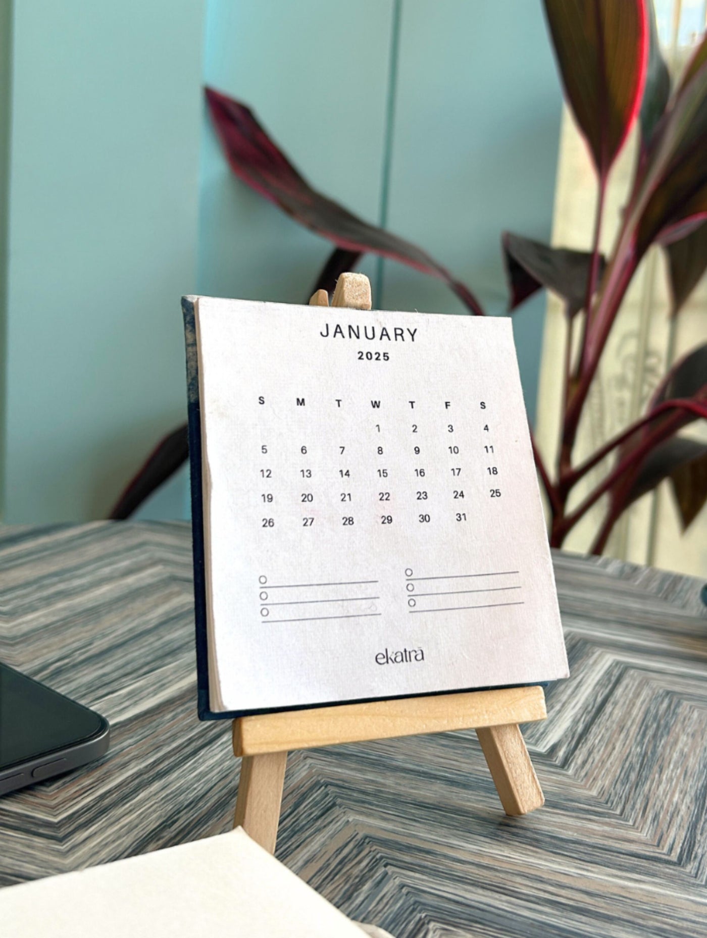 Hand Pressed Desk 2025 Calendar