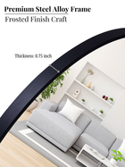 Black Round Mirror in Steel Frame