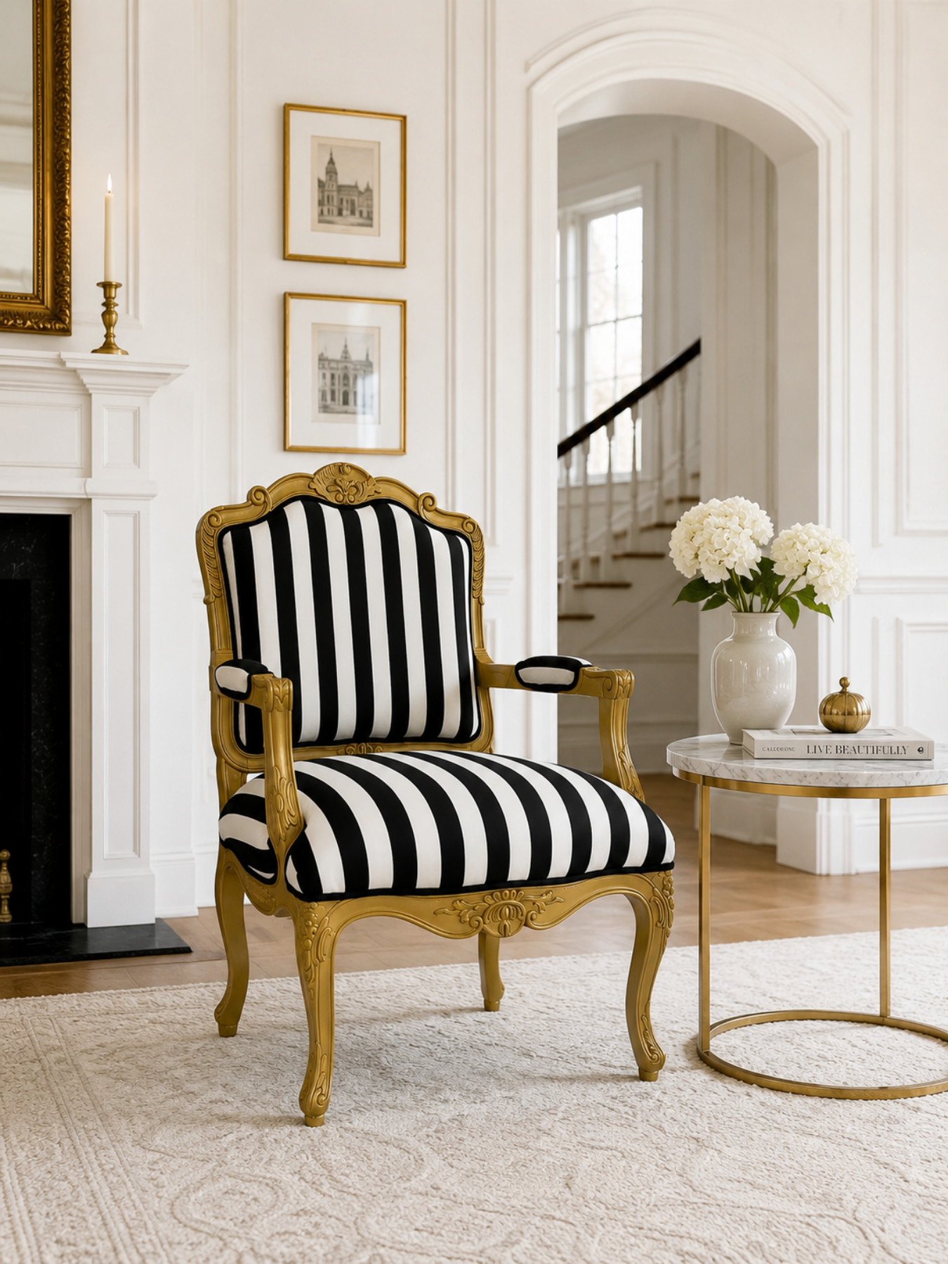 Fernlily Maharaja Chair - Black & White