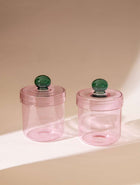 Aurora Glass Jar - Pink (Set of 2)
