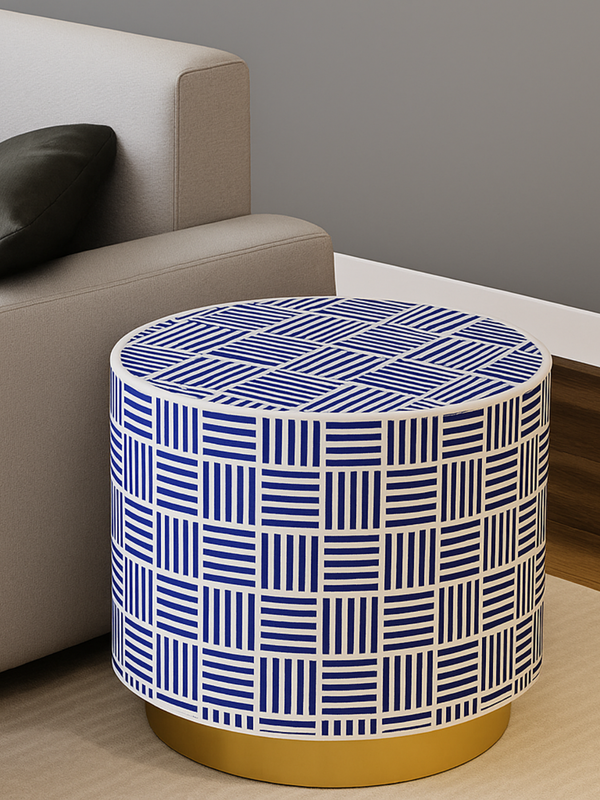 Inlay Round Side Table-