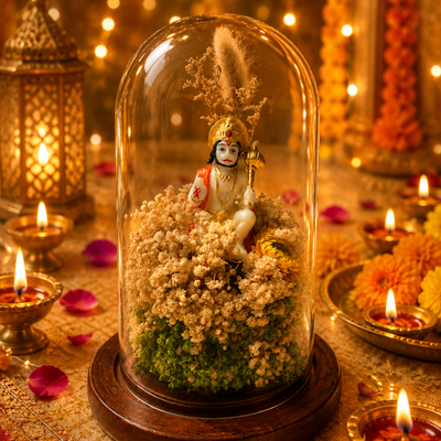 Divine Hanuman Green & White Decorative Showpiece | Hanuman Ji Dome - https://artecasa.in/