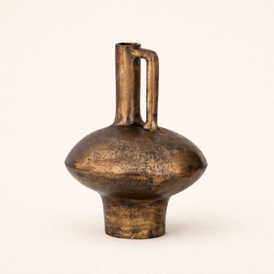 Alexandra Antique Brass Decorative Vase Set – Vintage Modern Accent Vases (Set of 2)