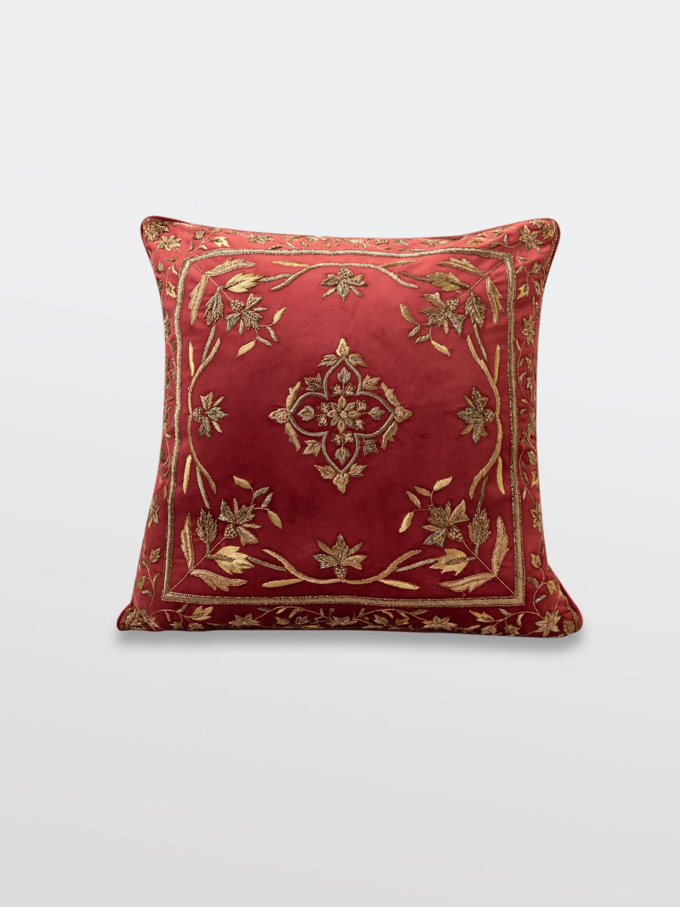 Waani Scarlet Embroidered Cushion
