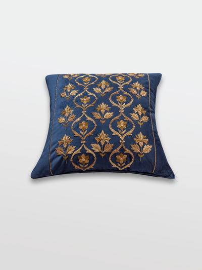 Cushion Cover - Gulzar Navy Embroidered