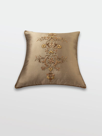 Qadir Gold Embroidered Cushion